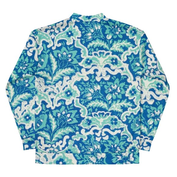 Vintage Flower Pattern Unisex Bomber Jackets. - Picture 6 of 6
